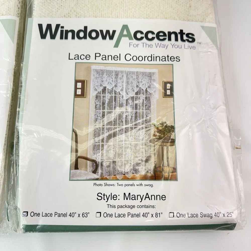 4 X Window Accents Ivory Lace Window Panel NOS 40 x 63